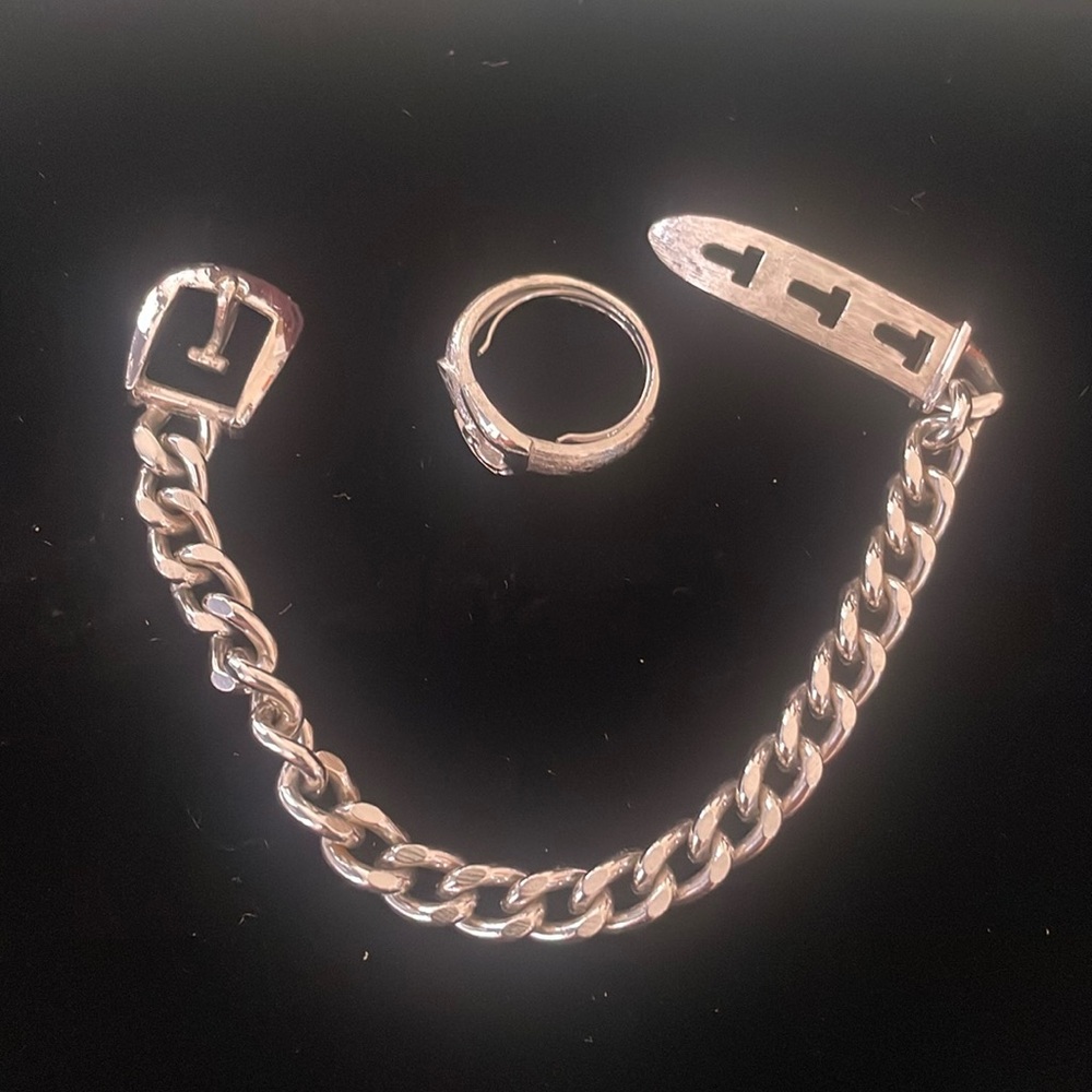 Vintage Avon bracelet and ring set. Not sterling.